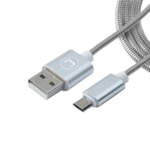 Cable Micro USB Stainless Steel 1m - Silver