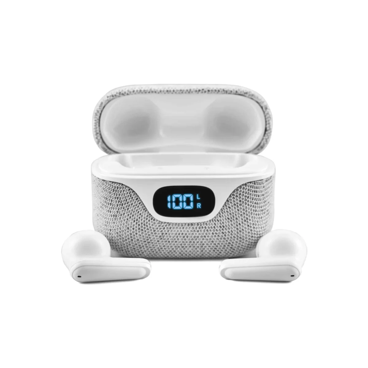 Earbuds LuxPro Fabric - Grey/White - Image 1