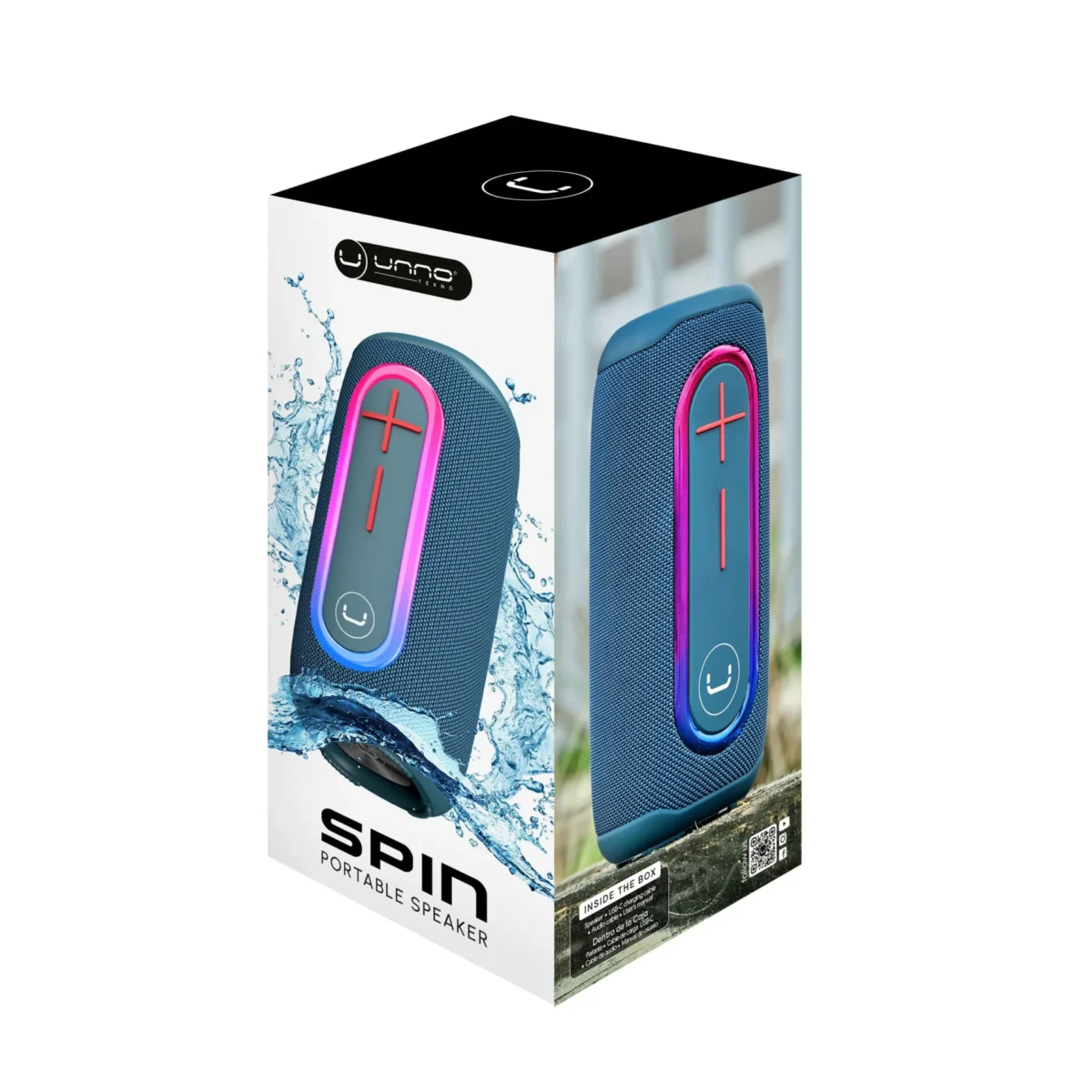 Speaker Spin BT Waterproof TWS LED 20W - Blue - Image 5
